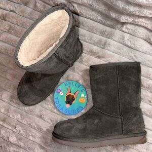 Koolaburra by UGG Koola Short Rabbit Grey Suede Fur Boots Womens Size 7‎ Y2K